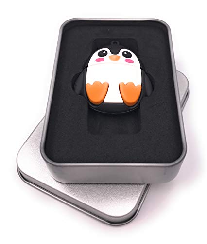 Onwomania Pinguin Flach Ründlich niedlich USB Stick in Alu Geschenkbox 128 GB USB 3.0 von Onwomania