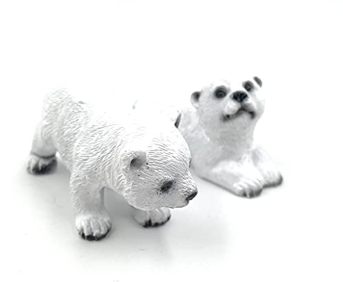 Onwomania Polyresin Figur Eisbär zweifach Polarbär Bär Tier Dekofigur aus Polyresin Weiß 7 cm von Onwomania