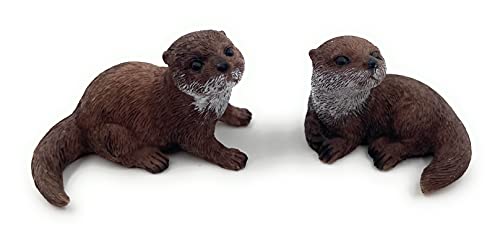 Onwomania Polyresin Figur Otter zweifach Wassermarder Marder Raubtier Tier Dekofigur aus Polyresin Braun 5,5 cm von Onwomania