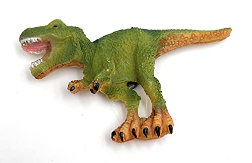 Onwomania Polyresin Figur T-Rex Kühlschrankmagnet Tyrannosaurus Dino Theropoda Tier Dekofigur aus Polyresin Grün 7,5 cm von Onwomania