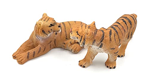 Onwomania Polyresin Figur Tiger zweifach Großkratze Bengaltiger Raubtier Tier Dekofigur aus Polyresin Braun 8 cm von Onwomania