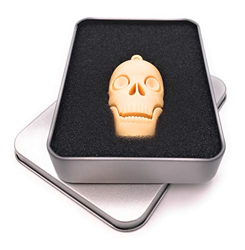 Onwomania Totenkopf in Weiß ganz Hell USB Stick in Alu Geschenkbox 32 GB USB 3.0 von Onwomania