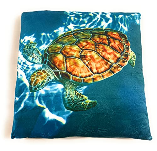 Onwomania Turtle Wasser Schildkröte braun Plüsch Kissen für Sofa oder Bett als Deko, Dekoration oder Kuschelkissen 35x35 cm von Onwomania