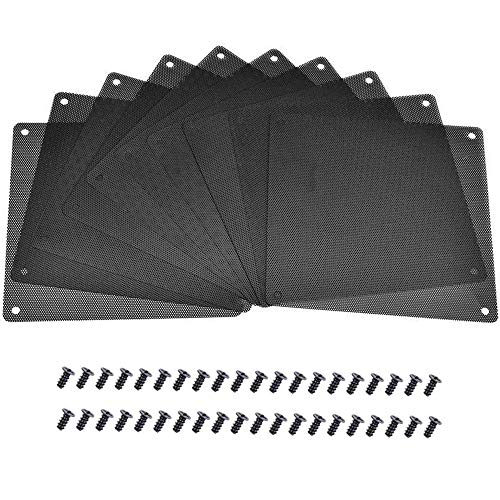 Onwon 10 Stück 120 mm PC Lüfter Staubfilter Computer Lüfter Filter PVC schwarz staubdicht Gehäuse Computer Mesh mit 40 Schrauben von Onwon