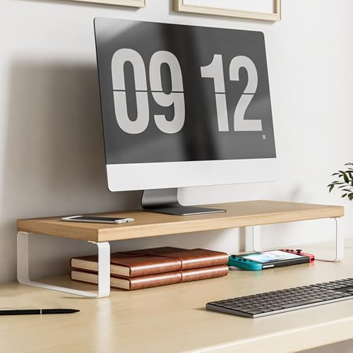 Onxyrbyte MonitorstäNder,BildschirmerhöHung,MonitorstäNder Holz,Monitor ErhöHung Schreibtisch,MonitorstäNder Mit Aufbewahrungsfunktion,Monitor Stand FüR Pc,Platzsparend,FüR Computer,Laptop von Onxyrbyte