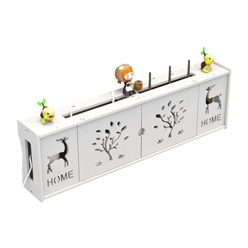 Onxyrbyte WLAN Router Aufbewahrungsbox,WLAN Router Regal AufhäNgen,WiFi Wandhalterung Router Regal,Schlichtheit Und Eleganz,Sparen Sie Platz,Fernbedienungen Kleine BlumentöPfe Puppen Medien Boxen von Onxyrbyte