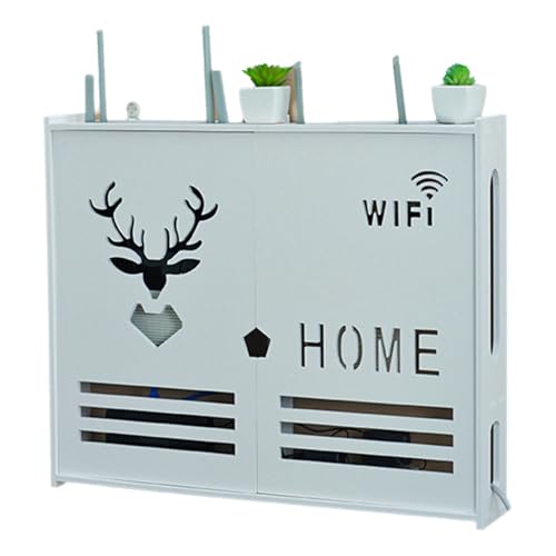 Onxyrbyte WLAN Router Aufbewahrungsbox,WiFi Wandhalterung Router Regal,Wireless Router Rack,WäRmeableitung Sicherheit,Blockiert Nicht Signals,Aufbewahren WLAN-Routern Fernbedienungen Medienboxen von Onxyrbyte
