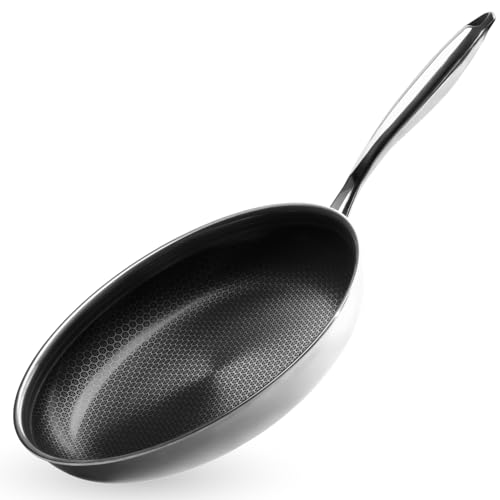 Onyx Cookware Bratpfanne 20 cm | Beschichtete Pfanne Induktion und alle Herdarten | Kratzfeste Antihaft-Oberfläche | 3-Schicht Edelstahl/Aluminium | Ofenfest bis 260°C | PFAS-frei von Onyx Cookware