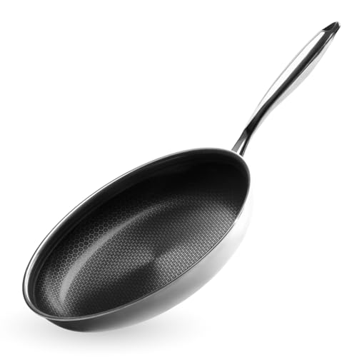 Onyx Cookware Bratpfanne 30 cm | Beschichtete Pfanne Induktion | Für alle Herdarten | Kratzfeste Antihaft-Oberfläche | 3-Schicht Edelstahl/Aluminium | Ofenfest bis 260°C | PFAS-frei von Onyx Cookware