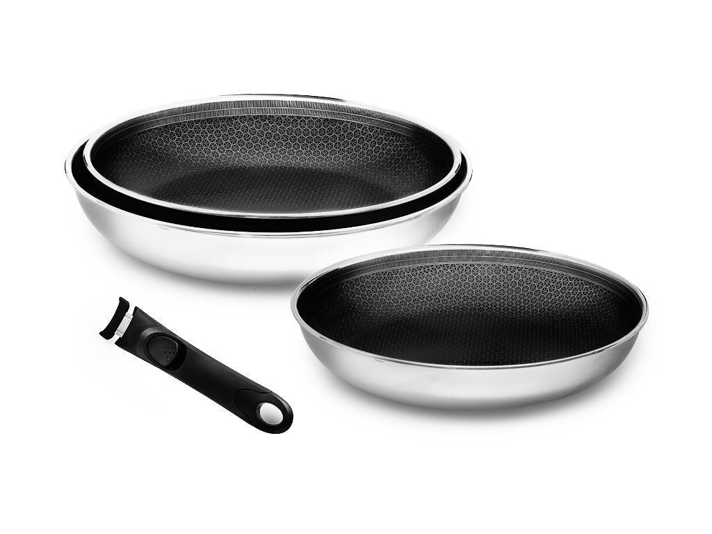 Onyx Cookware Bratpfanne Mit Abnehmbarem Griff 3 Stück Set von Onyx Cookware