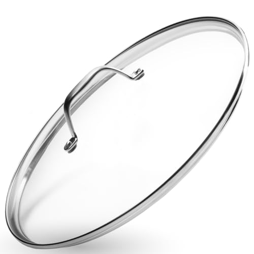Onyx Cookware Glasdeckel 24 cm | Passend für Pfannen & Töpfe | Hitzebeständig bis 250°C | Topfdeckel mit Integriertem Dampfventil | Spülmaschinengeeignet | Hochwertiges Hartglas von Onyx Cookware