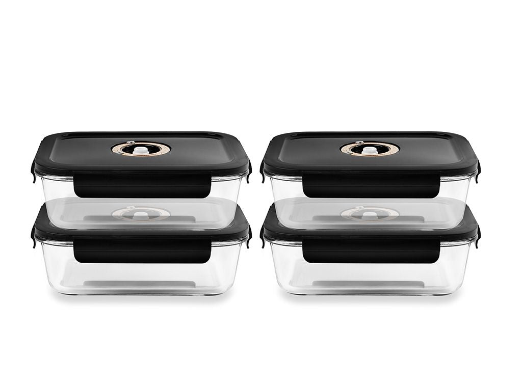 Onyx Cookware Rechteckiger Vacuum-glasbehälter – 1040ml – Set – 4tlg Onyx Cookware Rechteckiger Vacuum-glasbehälter – 1040ml – Set – 4tlg von Onyx Cookware