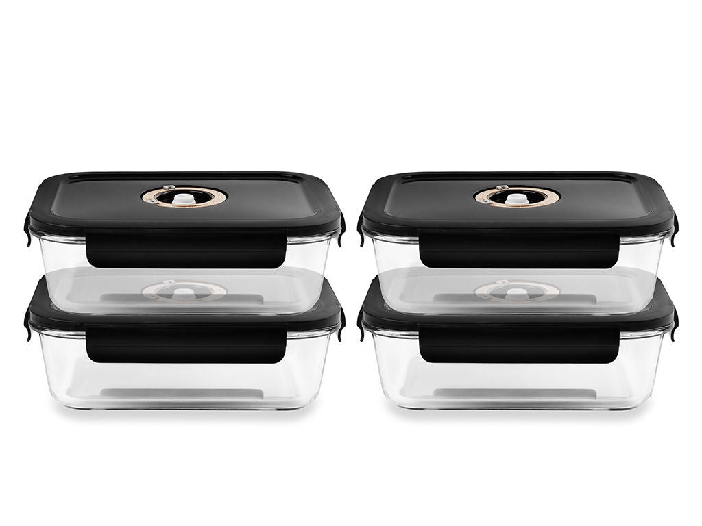 Onyx Cookware Rechteckiger Vacuum-glasbehälter – 1480ml – Set – 4tlg Onyx Cookware Rechteckiger Vacuum-glasbehälter – 1480ml – Set – 4tlg von Onyx Cookware