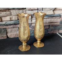 Vintage Gold Overlay Glas Vasen 2Er Set | Onyx Store Kanada von OnyxStoreCanada