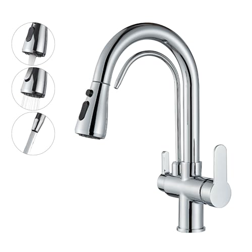 Onyzpily Küchenarmatur Chrom: Ausziehbare Brause, Reines Wasser, 360° Schwenkbar, 2 Sprühfunktionen, Hoher Bogen Onyzpily Küchenarmatur Chrom: Ausziehbare Brause, Reines Wasser, 360° Schwenkbar, 2 Sprühfunktionen, Hoher Bogen von Onyzpily