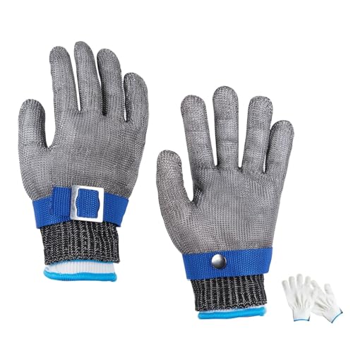 Verbesserte Metallhandschuhe aus lebensmittelechtem 316-Edelstahl der 2. Generation, schnittfeste Handschuhe der Güteklasse 9, Küchenschneidehandschuhe, Schalentierschäl-, Fleischschneide- und M Verbesserte Metallhandschuhe aus lebensmittelechtem 316-Edelstahl der 2. Generation, schnittfeste Handschuhe der Güteklasse 9, Küchenschneidehandschuhe, Schalentierschäl-, Fleischschneide- und M von Opaeroo