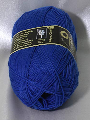 Opal uni 4-fach - 5188 blau - 100g Sockenwolle von OPAL