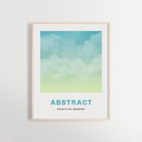 Abstrakte Kunst Druck Poster | Positive Energie Wall Art Grüne Pastelltöne & Farbverläufe Wolken Moderne Startseite Deco Ausdrucke von OpaleDesignArt