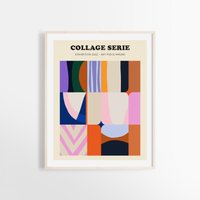 Collage Abstrakte Kunstdruck | Kunst Pop-Farben Collage-| Bunte Formen Wohnkultur Poster-| Moderne Galerie Wand von OpaleDesignArt