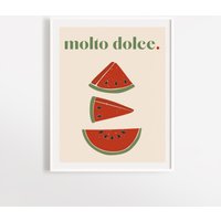 Dolce Wassermelone Kunstdruck, Moderne Küche Wanddeko Dolce Wassermelone Kunstdruck, Moderne Küche Wanddeko von OpaleDesignArt