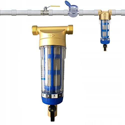 40 Mikron Spin Down Sediment Wasserfilter Wiederverwendbar Außengewinde Wasservorfilter Sedimentfilter für Brunnenwasserschlauch-Sedimentfilter (1/2" Außengewinde) von Opaltool