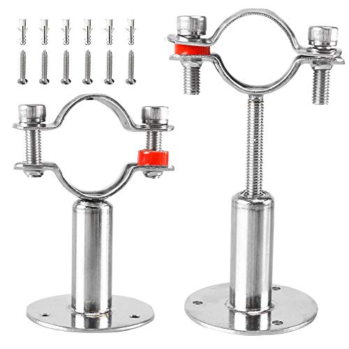 Edelstahl-Wandhalterung, Deckenhalterung, Rohrstützen, 2 Stück, verstellbare Rohrhalterung, Klemme, Rohrriemen mit Schrauben für 32 mm Durchmesser von Opaltool