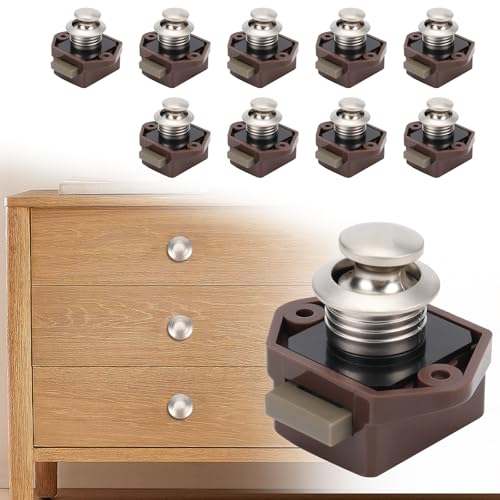 Opaltool Push Lock Button Catch, 18-22mm Schlüsselloses Türschloss mit Schraube, Schranktürverriegelung für RV Camping Wohnwagen Wohnmobil Van Boot Schranktür von Opaltool