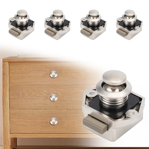 Opaltool Push Lock Button Catch, 15-20mm Schlüsselloses Türschloss mit Schraube, Schranktürverriegelung für RV Camping Wohnwagen Wohnmobil Van Boot Schranktür von Opaltool