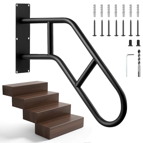 Opaltool Treppe Handläufe, Edelstahl Treppengeländer Handlauf mit Beschlägen für 1-3 Stufen, Hochbelastbare Haltegriffe für ältere Menschen für Garage Veranda Garten von Opaltool