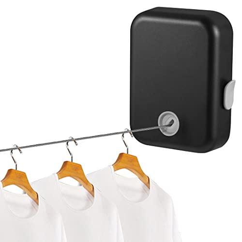 Opaltool Teleskopisch Einziehbare Wäscheleine Heavy Duty 4.3M - Unsichtbar Für Badezimmer, Dusche, Waschküche, Balkon (Schwarz) von Opaltool