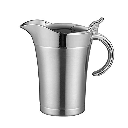 Thermo Sauciere Edelstahl, Doppelwandiger Saucenbecher mit Deckel Isolier Soßen Kanne Saucenbehälter für Soße Saucen Sahne Milch (750ml) von Opaltool