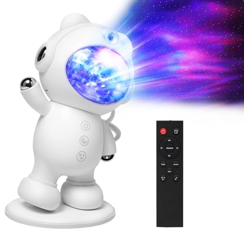 Opard Astronaut Sternenhimmel Projektor Kinder DazzleBear LED Sternenlicht Galaxy Aurora Polarlicht Nordlicht Lampe (Weiß) von Opard