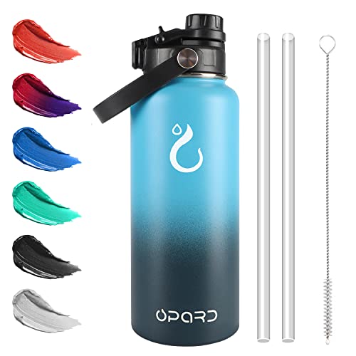 Opard Edelstahl Trinkflasche, 1L Vakuum Doppelwandisolierung Auslaufsicher Thermoskanne, BPA-Frei Wasserflasche, Kohlensäure Thermosflasche für Kinder, Sprudel, Sport, Uni, Schule, FitnessTt von Opard