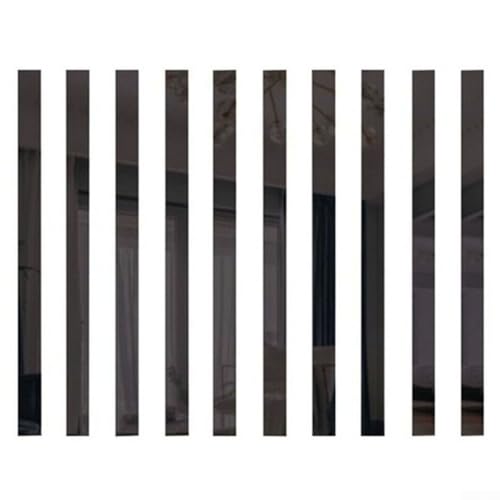 10 Stück lange Streifen Acryl Spiegel Mosaik Wandsticker zur Neudefinition Ihres Wohnbereichs (schwarz) von Opatiny
