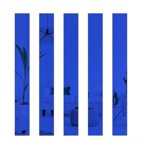 10 x Acryl-Spiegel-Wandaufkleber, langes Streifen-Design zur Verbesserung der Ästhetik des Zuhauses in Schlafzimmern und Wohnzimmern (blau) von Opatiny