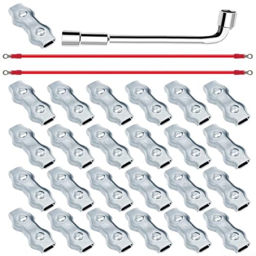 25 PE-Seilverbinder für Elektrozäune inkl. Silikondraht und Werkzeug zur effektiven Eindämmung von Tieren von Opatiny