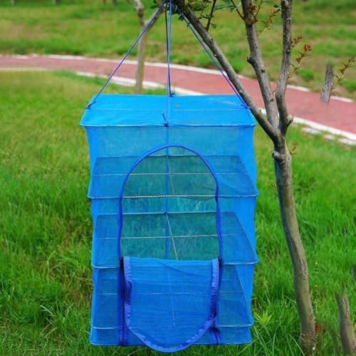 3 Schichten faltbares Trockennetz für Fisch und Gemüse, starkes Nylon-Design für Langlebigkeit (45 x 45 x 65 cm) von Opatiny