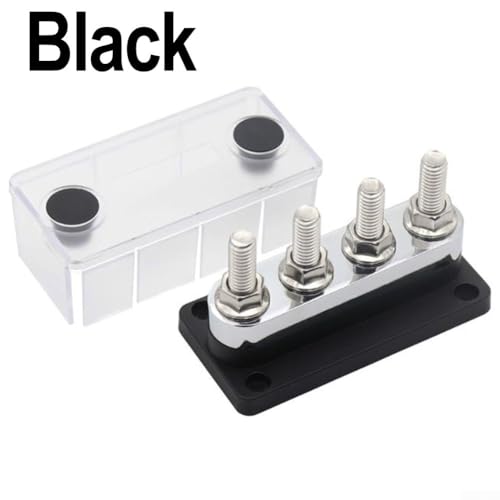 48 V DC Stromverteilerblock BusBar 600 A mit vier 38 mm Pfosten für sichere elektrische Verbindungen in Fahrzeugen und Geräten (schwarz) von Opatiny