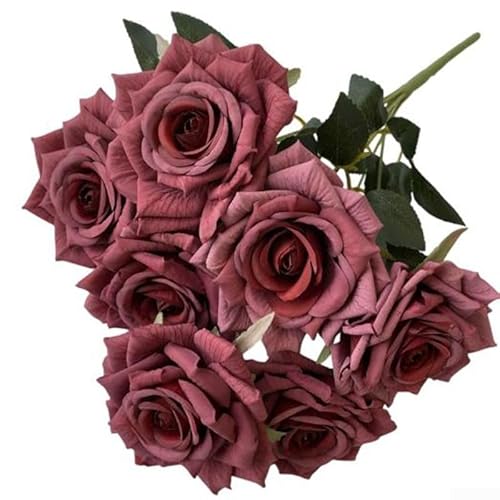 Ästhetisches Blumenarrangement mit 7 Köpfen, ideal für Hochzeiten oder zur Verschönerung Ihres Wohnraums (Rotwein) von Opatiny