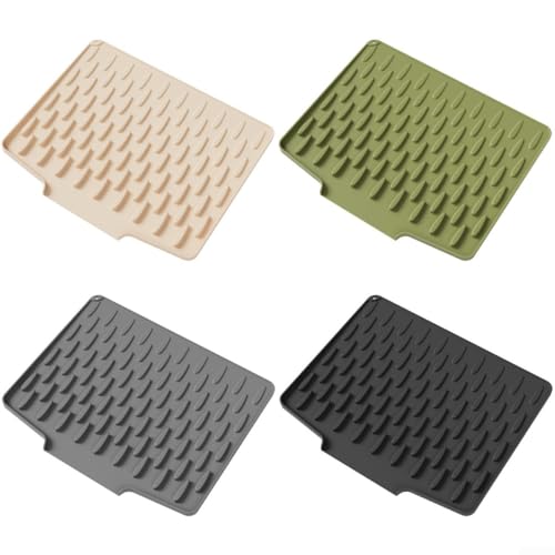 Abtropfmatte aus Silikon für Küchentheke, rutschfestes Design (grau) von Opatiny