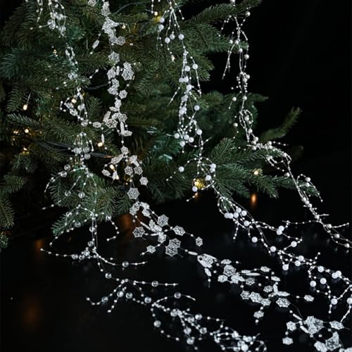 Anspruchsvolle transparente Glas-Tropfen-Ornamente verschönern Ihren Weihnachtsbaum ästhetisch (weiß) von Opatiny