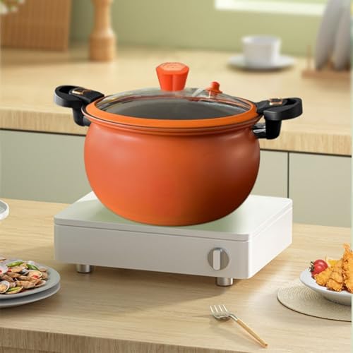 Antihaftbeschichteter Schnellkochtopf für schnelle Mahlzeitenvorbereitung, unverzichtbares Küchenwerkzeug für das Kochen zu Hause (orange) von Opatiny