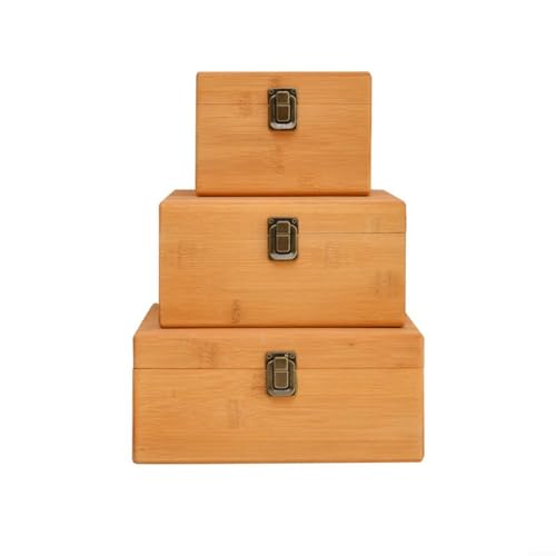 Aufbewahrungsbox aus Holz, Kiefer, rechteckig, Klappbox, Massivholz, handgefertigt, Größe S + M + L von Opatiny