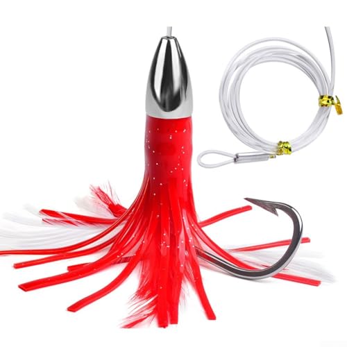 Big Game Fishing Essentials 5 9 Zoll Trolling Rock Köder mit Rigged Haken für Thunfisch und mehr (A) von Opatiny