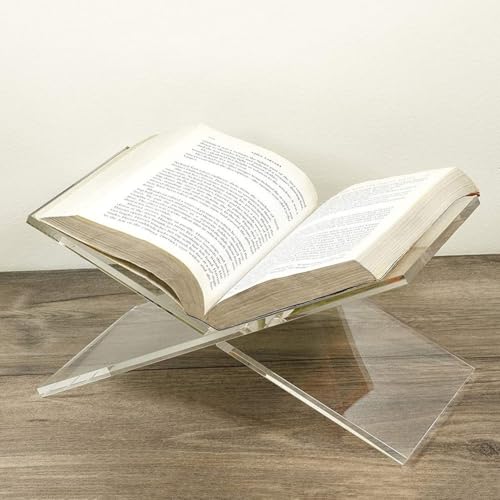 Buchständer aus Acryl mit X-förmigem Design, organisieren Sie Ihre Lieblingsliteratur effektiv (klein) von Opatiny