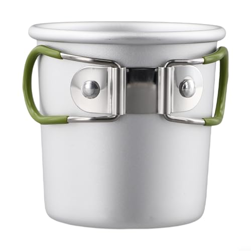 Campingbecher aus Aluminiumlegierung mit faltbarem Griff (150 ml) für bequeme Hydratation im Freien (grün) von Opatiny