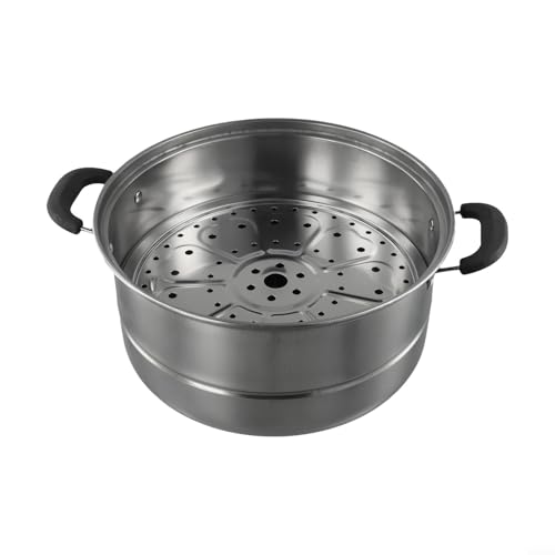 Dampfgarer aus Edelstahl mit 2 Ebenen, kompatibel mit Induktionsherden und Gasherden, dampft effizient verschiedene Mahlzeiten auf einmal (28 cm) von Opatiny
