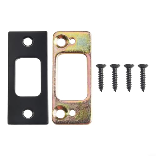 Doppelzweck-Riegel-Schließblech und präzise einstellbare Distanzscheibe für verbesserte Türsicherheit (schwarz, 1 Stück) von Opatiny