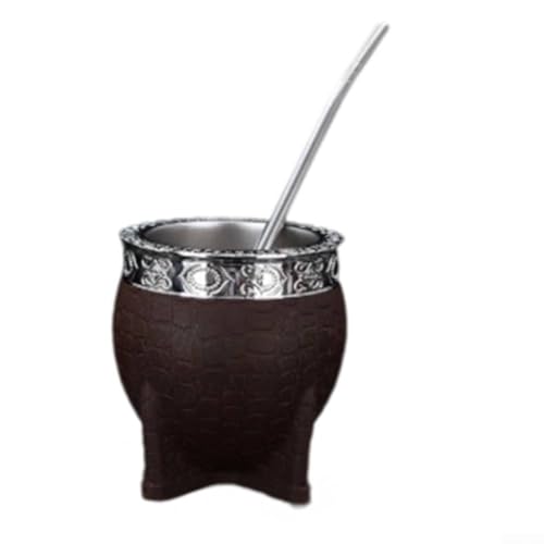 Elegant Drinkware Edelstahl Mate Becher mit integriertem Strohhalm Design (Kaffee) von Opatiny