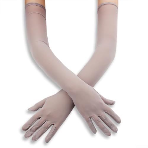 Elegante atmungsaktive lange Handschuhe zeigen Ihre Hände auf Partys und Veranstaltungen (grau) von Opatiny